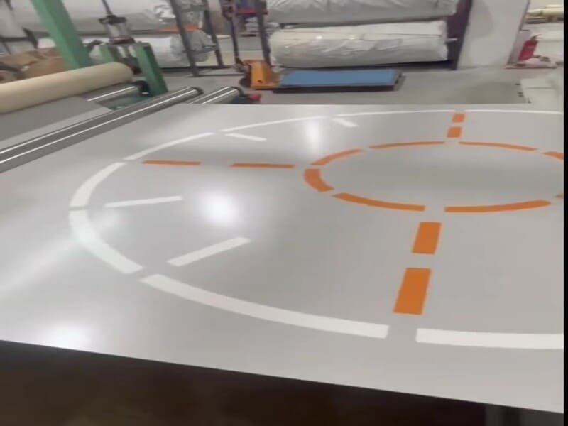 Factory quality control lab testing vinyl flooring